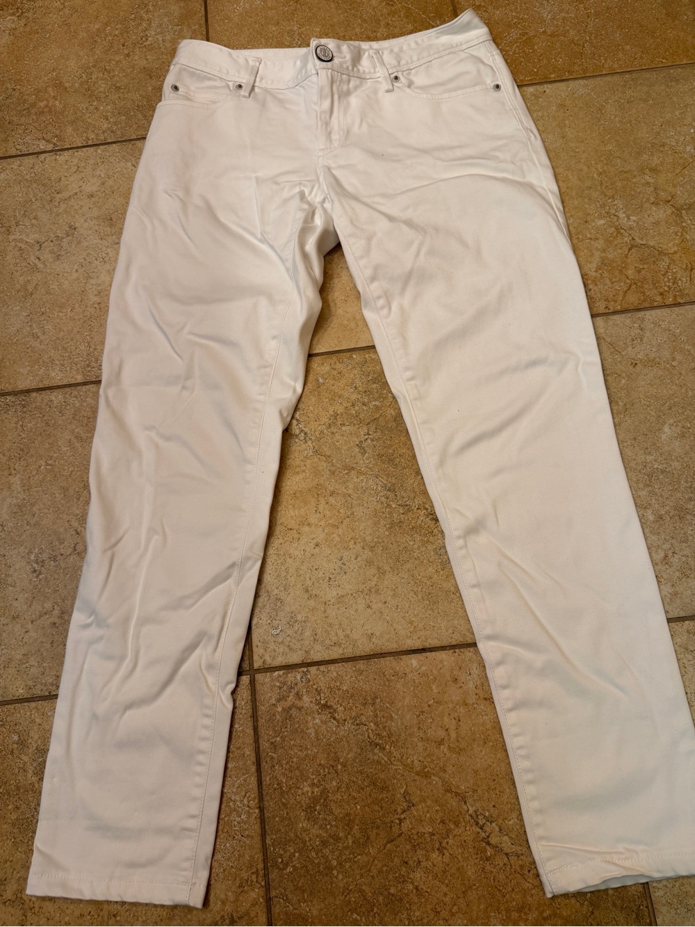 Lilly Pulitzer Classic White Skinny Straight-Leg Pants Size 6 ankle